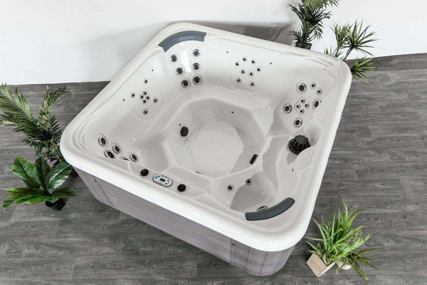 7 person hot tub, aerial view